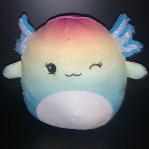 Pastel Rainbow axolotl squishmallow 7”